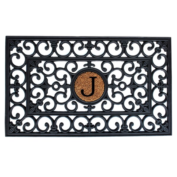 Calloway Mills Monogram Door Mat, Rubber, Black, Natural, 18 in W x 30 in L 150011830J - main